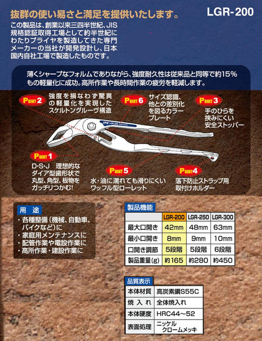 Igarashi Plyer LGR-200 200mm Lightweight Plastic Monster IPS Made in Japan-Kiichin - The #1 Place for Japanese Goods in Your Hand!