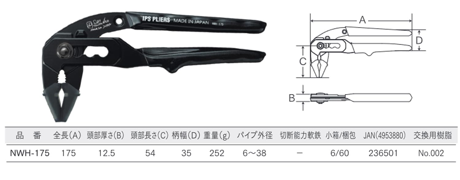 Igarashi Plyer Soft Touch Neo 175mm Water Pump Pliers Evolution Series-Kiichin - The #1 Place for Japanese Goods in Your Hand!