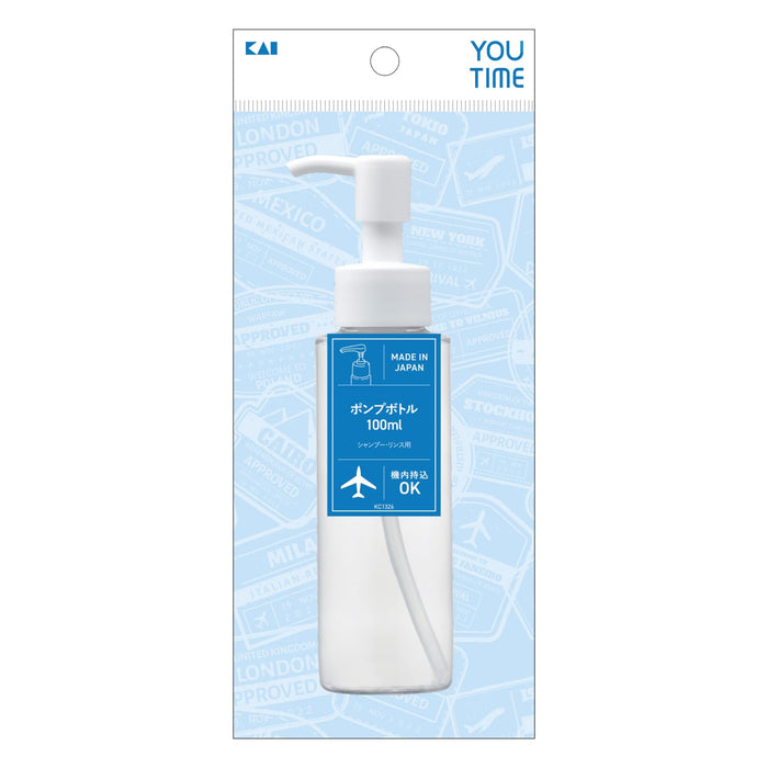 Kai 100ml Clear Cosmetic Pump Bottle for Travel Shampoo Conditioner