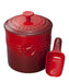 Le Creuset Cherry Red Pet Food Container with Scoop for Dogs and Cats-Kiichin - The #1 Place for Japanese Goods in Your Hand!