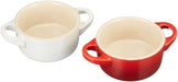 Le Creuset Heat-Resistant Petit Cocotte Container Pair with Spoon Red White-Kiichin - The #1 Place for Japanese Goods in Your Hand!