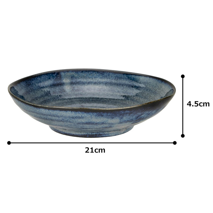 Ichikyu Navy Mino Ware 21cm Deep Dish Microwave Dishwasher Safe Japan Made-Kiichin - The #1 Place for Japanese Goods in Your Hand!