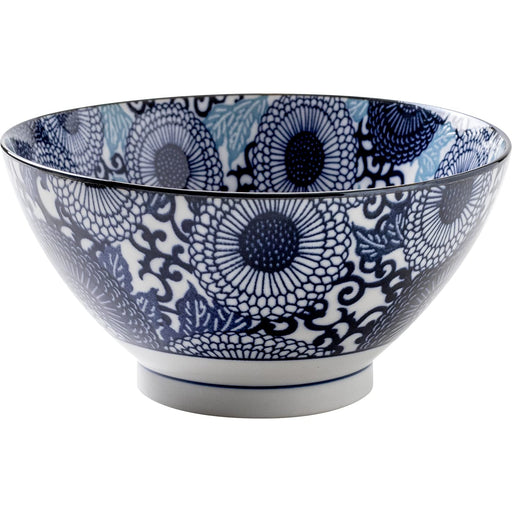 Minoru Pottery Navy Blue Chrysanthemum Large Reverse Bowl 60B 4965583743415-Kiichin - The #1 Place for Japanese Goods in Your Hand!