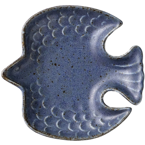 Minoru Pottery Dinky Tri-Shaped Plate Mino Ware Iga Matte Navy 120mm-Kiichin - The #1 Place for Japanese Goods in Your Hand!