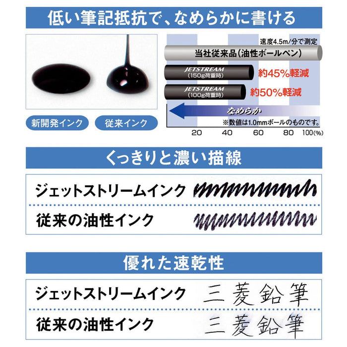 Mitsubishi Pencil Jetstream 3-Color Ballpoint Pen Stylus 0.5mm Silver-Kiichin - The #1 Place for Japanese Goods in Your Hand!