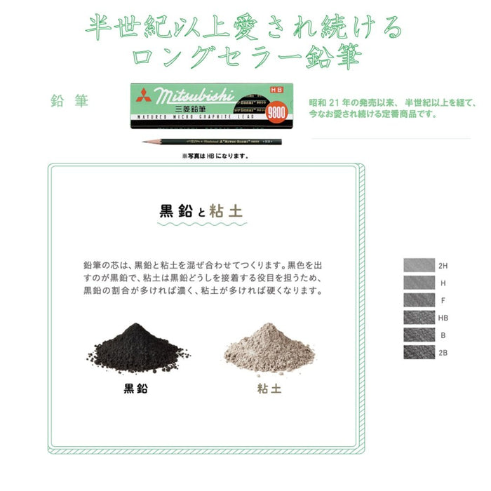Mitsubishi Pencil 9800 2H Premium Quality Pack of 12-Kiichin - The #1 Place for Japanese Goods in Your Hand!