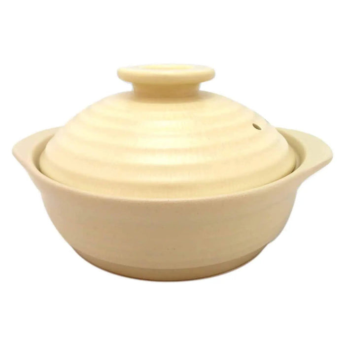 Miyawo Thermatech Ceramic Induction Donabe Casserole 9-Go - Beige Premium Ceramic Induction Cookware-Kiichin - The #1 Place for Japanese Goods in Your Hand!