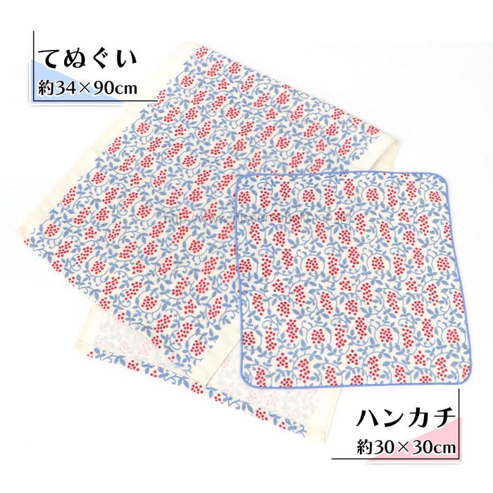 Nissen Chamber Of Commerce Fruit Arabesque Kimono Style Tenugui JS-6118-Kiichin - The #1 Place for Japanese Goods in Your Hand!