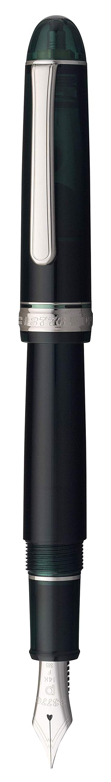 Platinum Fountain Pen #3776 Century Extra Thick Rhodium Laurel Green - Pnb-18000Cr #41-5-Kiichin - The #1 Place for Japanese Goods in Your Hand!