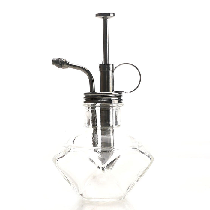 Purism Style Plant Mister Clear Glass Bottle with Brass Sprayer Gunmetal