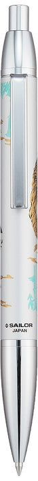 Sailor Fountain Pen Makie Four Gods Byakko Silver Oil-Based Ballpoint 16-0374-219-Kiichin - The #1 Place for Japanese Goods in Your Hand!