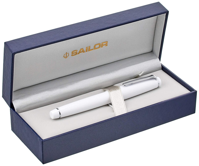 Sailor Professional Gear Slim Fountain Pen Bold Silver White 11-1222-610-Kiichin - The #1 Place for Japanese Goods in Your Hand!