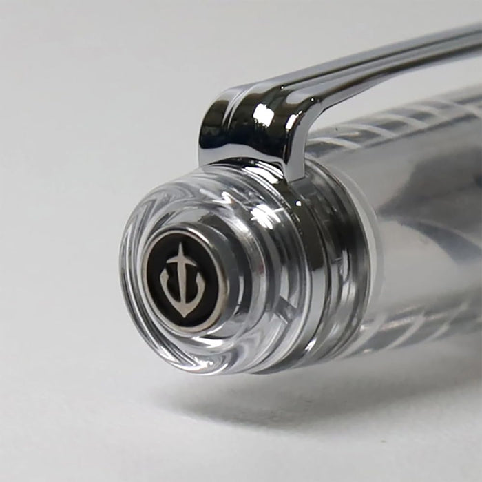 Sailor Fountain Pen Professional Gear Slim Silver Music Nib Demonstrator