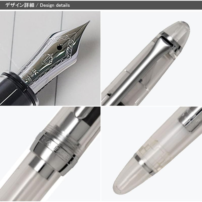 Sailor Fountain Pen Profit Lite Silver Trim Demonstrator Music Nib 11-1075-900