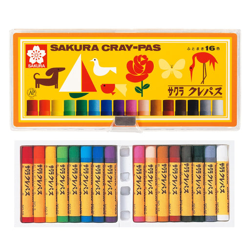 Crayons Sakura Cray-Pas 16-Color Set with Soft Case for Artists-Kiichin - The #1 Place for Japanese Goods in Your Hand!