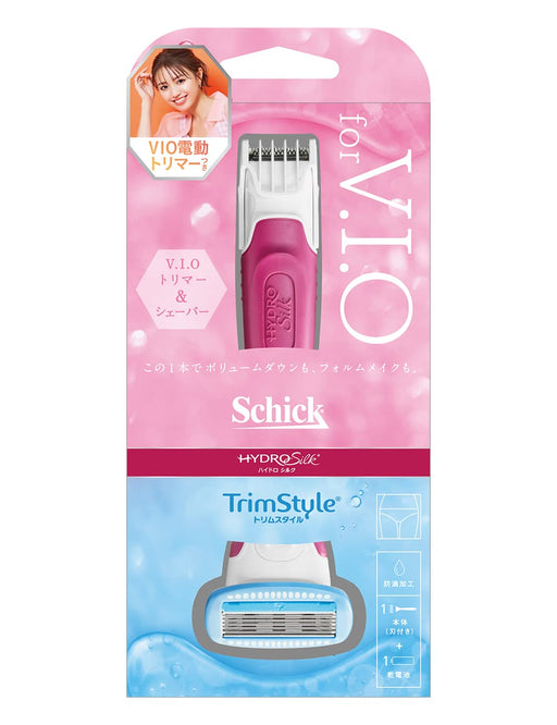 Schick Hydrosilk Vio Women's 2pc White & Pink Razor with Blade & Trim Style Holder-Kiichin - The #1 Place for Japanese Goods in Your Hand!