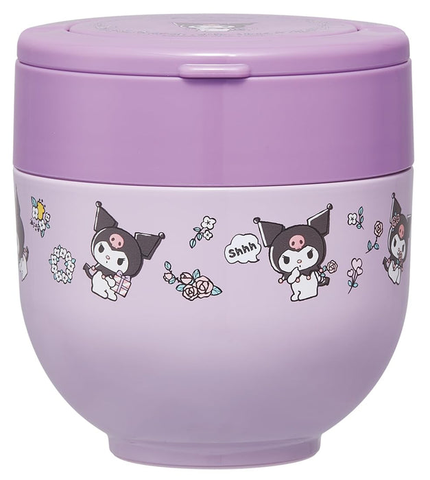 Skater Insulated Lunch Jar 540Ml with Handle Sanrio Kuromi Flower Design