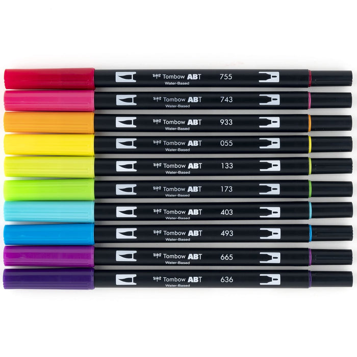Tombow Bright Dual Brush Pens Pack of 10 - Authentic Tombow Import Goods-Kiichin - The #1 Place for Japanese Goods in Your Hand!