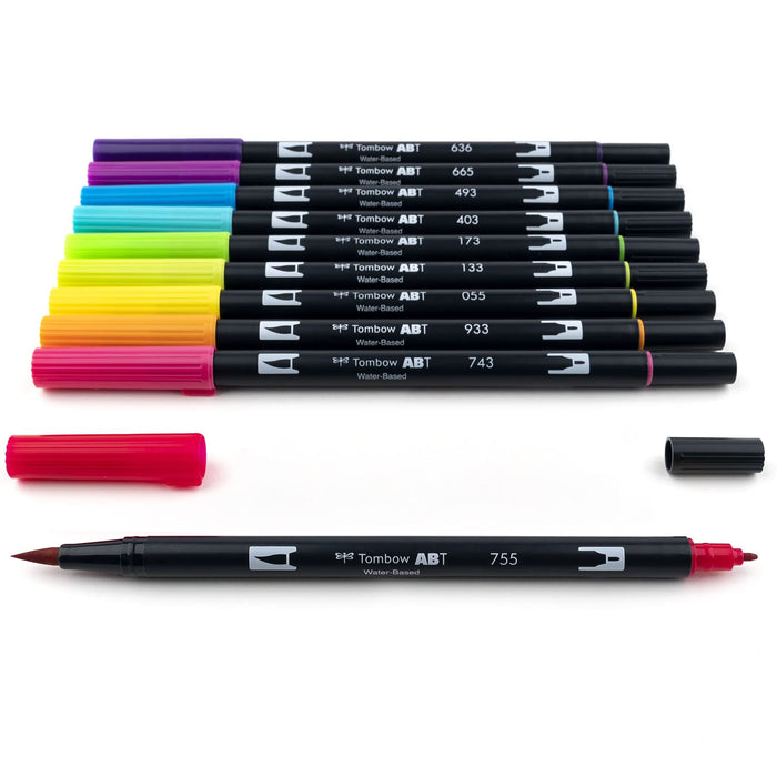 Tombow Bright Dual Brush Pens Pack of 10 - Authentic Tombow Import Goods-Kiichin - The #1 Place for Japanese Goods in Your Hand!