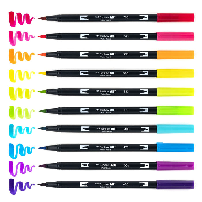Tombow Bright Dual Brush Pens Pack of 10 - Authentic Tombow Import Goods-Kiichin - The #1 Place for Japanese Goods in Your Hand!