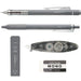 Tombow Mono Grayscale Stationery Set | Dark Gray 5-Piece Mechanical Pencil Lead Eraser Pen Correction Tape-Kiichin - The #1 Place for Japanese Goods in Your Hand!