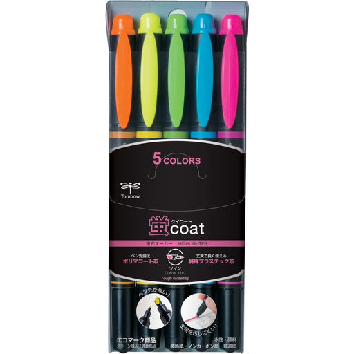 Tombow Fluorescent Highlighter Pencil Set Vibrant 5-Color Pack - Wa-Tc5C-Kiichin - The #1 Place for Japanese Goods in Your Hand!