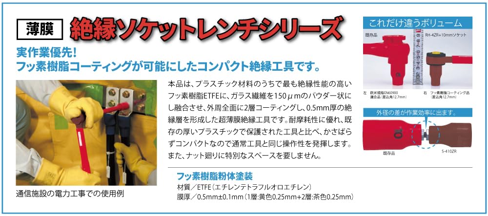 Top Kogyo Insulated Socket 9.5mm Drive 17mm 12-Sided Fluorine Coated-Kiichin - The #1 Place for Japanese Goods in Your Hand!