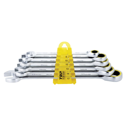 Top Kogyo Ratchet Set of 6 with Holder 5° Feed Angle 8-17mm Wrench Set-Kiichin - The #1 Place for Japanese Goods in Your Hand!