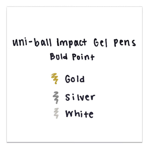 Mitsubishi Pencil Uni-Ball Signo UM-153 Bold Gel Rollerball Pens 3 Pieces - Gold Silver White-Kiichin - The #1 Place for Japanese Goods in Your Hand!