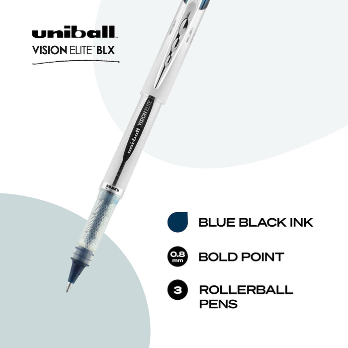 Mitsubishi Pencil Uni-Ball Vision Elite 3-Pack Rollerball Pen with BLX Infusion-Kiichin - The #1 Place for Japanese Goods in Your Hand!