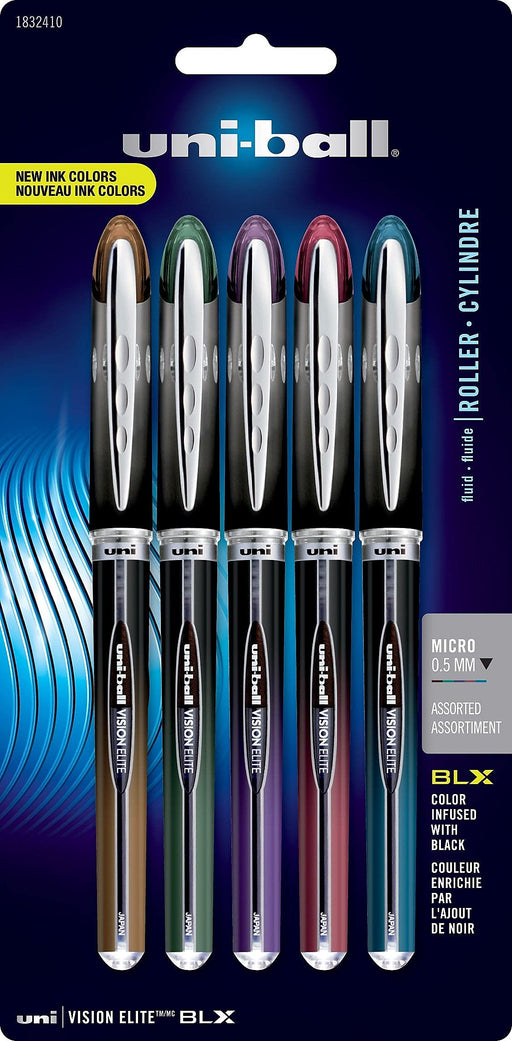 Mitsubishi Pencil Uni-Ball Vision Elite Blx Rollerball Pen 5mm Assorted 5pcs Set-Kiichin - The #1 Place for Japanese Goods in Your Hand!