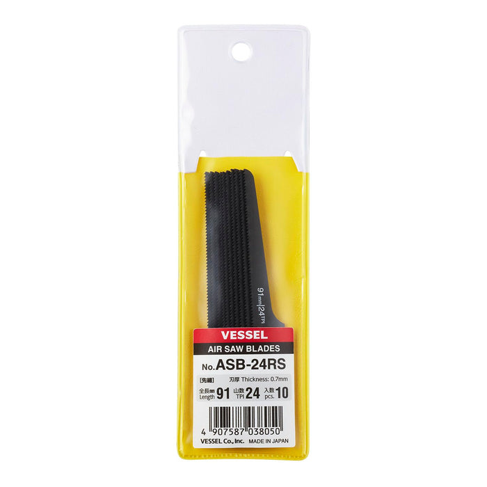 Vessel Air Saw Fine Tip Replacement Blades 24 Teeth Set of 10 ASB-24RS
