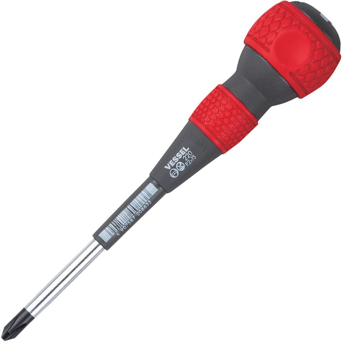 Vessel Japan Ball Grip Driver Thin Shaft Type +2 X 75 220 - High-Quality User-Friendly Tool-Kiichin - The #1 Place for Japanese Goods in Your Hand!