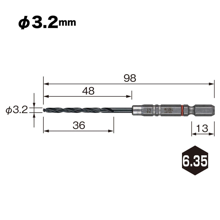 Vessel 3.2mm AMD-3.2 Cushion Drill Bit for Ironwork and Metalwork-Kiichin - The #1 Place for Japanese Goods in Your Hand!