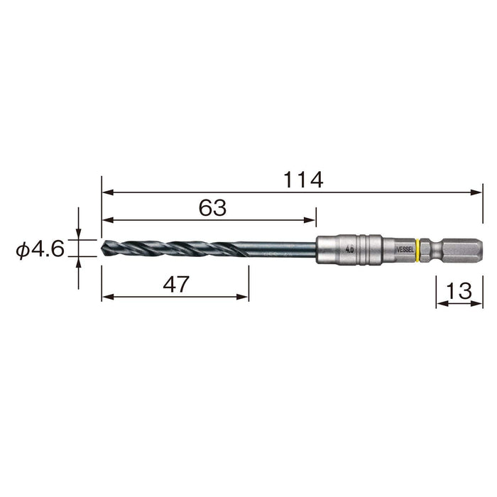 Vessel 4.6mm AMD-4.6 Cushion Drill Bit for Ironwork and Metalwork-Kiichin - The #1 Place for Japanese Goods in Your Hand!