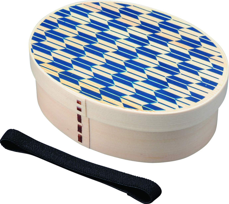 Yamaya Lacquerware Shop Blue Wooden Bentwood Lunch Box with Divider-Kiichin - The #1 Place for Japanese Goods in Your Hand!