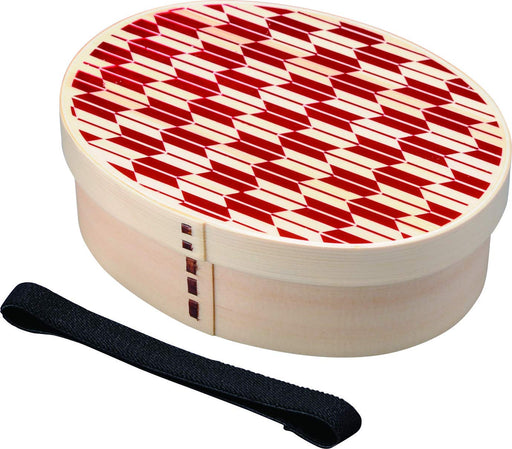 Yamaya Lacquerware Shop Red Wooden Magewappa Lunch Box with Divider-Kiichin - The #1 Place for Japanese Goods in Your Hand!