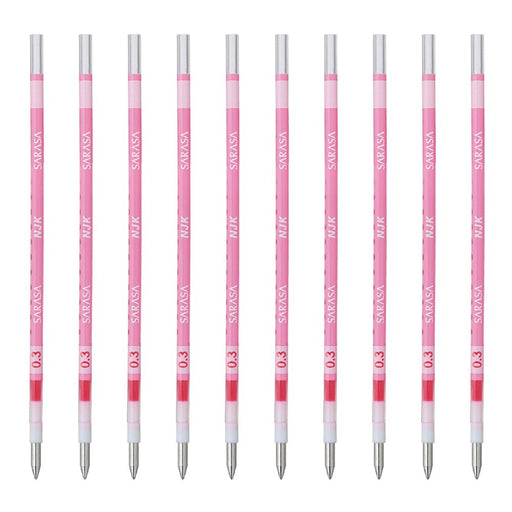 Zebra Prefeel Sarasa Light Pink 0.3 Lead Ballpoint Pen Refill Pack of 10-Kiichin - The #1 Place for Japanese Goods in Your Hand!