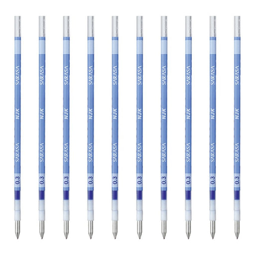 Zebra Prefeel Sarasa Ballpoint Pen Refill 0.3 Lead Pale Blue 10 Pieces Pack-Kiichin - The #1 Place for Japanese Goods in Your Hand!
