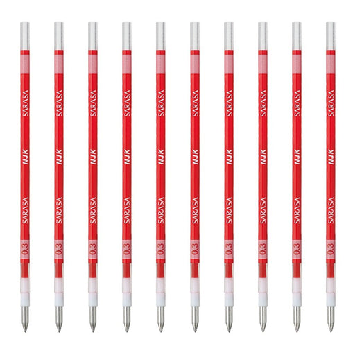 Zebra Prefeel Sarasa Ballpoint Pen with 0.3 Lead 10-Piece Red Refill Pack-Kiichin - The #1 Place for Japanese Goods in Your Hand!
