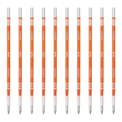 Zebra Ballpoint Pen Refill Sarasa Njk-0.3 10-Piece in Red Orange Brnjk3Ror-Kiichin - The #1 Place for Japanese Goods in Your Hand!