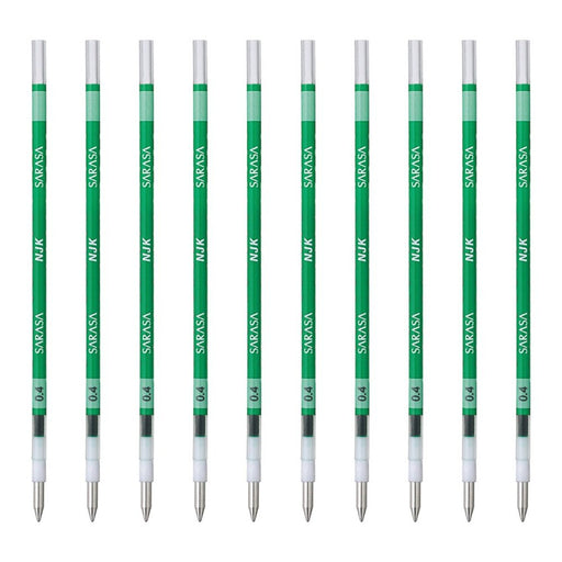 Zebra Prefeel Sarasa 10-Pack Green Ballpoint Pen Refill 0.4mm Lead - Zebra Brnjk4G-Kiichin - The #1 Place for Japanese Goods in Your Hand!