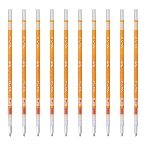 Zebra Prefeel Sarasa Orange Ink 0.4mm Lead Ballpoint Pen Refills 10 Pieces-Kiichin - The #1 Place for Japanese Goods in Your Hand!