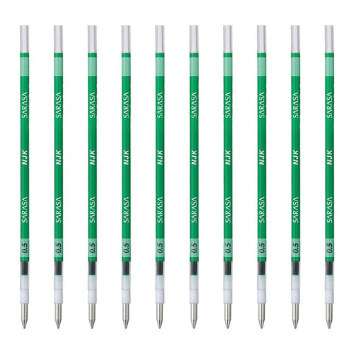 Zebra Prefeel Sarasa Ballpoint Pen Refill 0.5mm Green 10 Pack-Kiichin - The #1 Place for Japanese Goods in Your Hand!