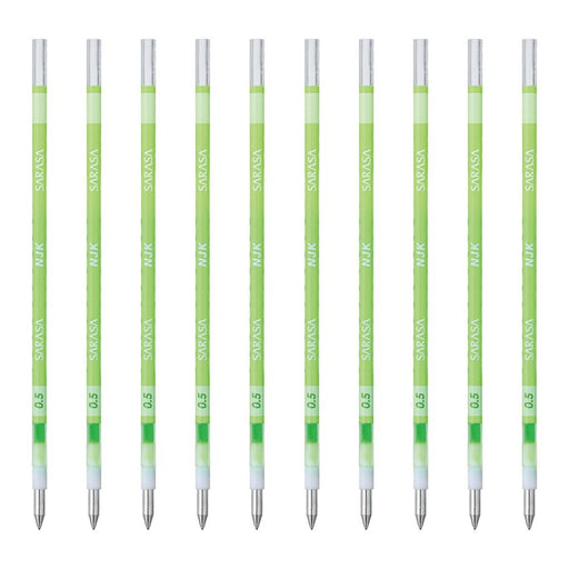 Zebra Prefeel Sarasa NJK-0.5 Light Green Ballpoint Pen Refill - 10 Pieces Pack-Kiichin - The #1 Place for Japanese Goods in Your Hand!