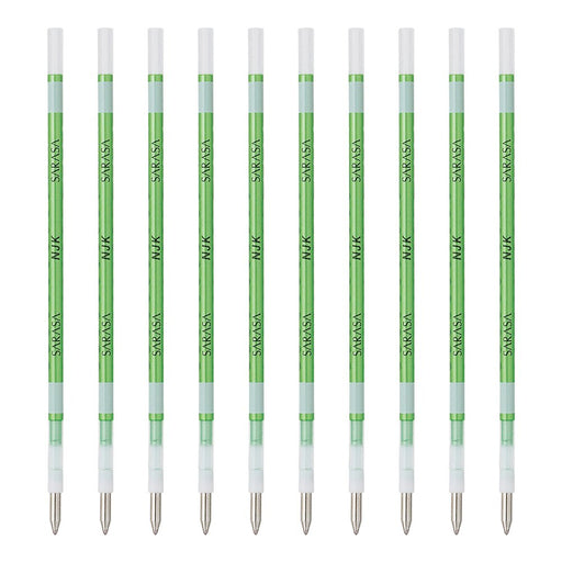 Zebra Prefeel Sarasa Ballpoint Pen Refill Shiny Green 0.5 Lead 10 Piece Pack-Kiichin - The #1 Place for Japanese Goods in Your Hand!