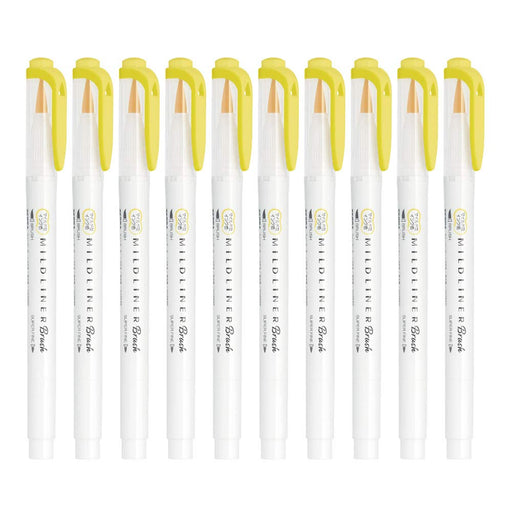 Zebra Mild Liner Blush Highlighter in Lemon Yellow - set of 10-Kiichin - The #1 Place for Japanese Goods in Your Hand!