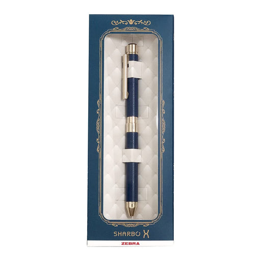 Zebra Multi-Function Pen Gift Set - Shabo X SL6 Navy Leather with Extra Refill-Kiichin - The #1 Place for Japanese Goods in Your Hand!