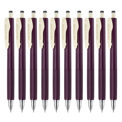Zebra Gel Ballpoint Pen Sarasanano 0.3mm Pack of 10 Bordeaux Purple - B-Jjh72-Vbp-Kiichin - The #1 Place for Japanese Goods in Your Hand!