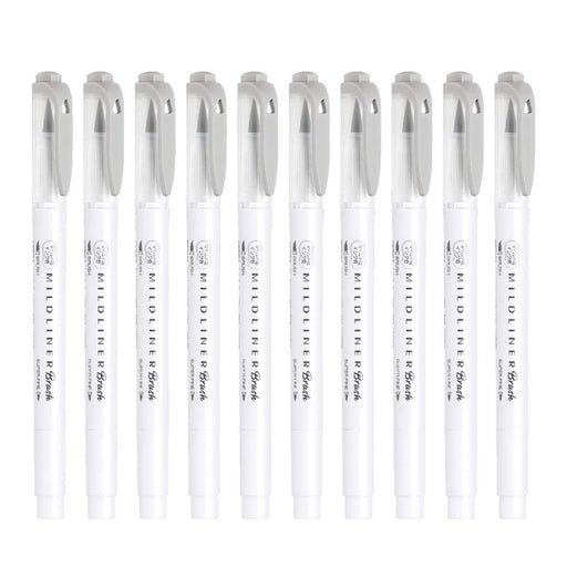 Zebra Mild Gray Highlighter Brush - Pack of 10 Mild Liner B-Wft8-Mgr-Kiichin - The #1 Place for Japanese Goods in Your Hand!